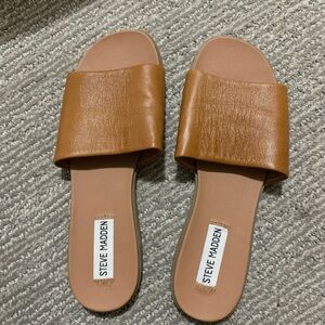 Steve Madden Brown Slide Sandals